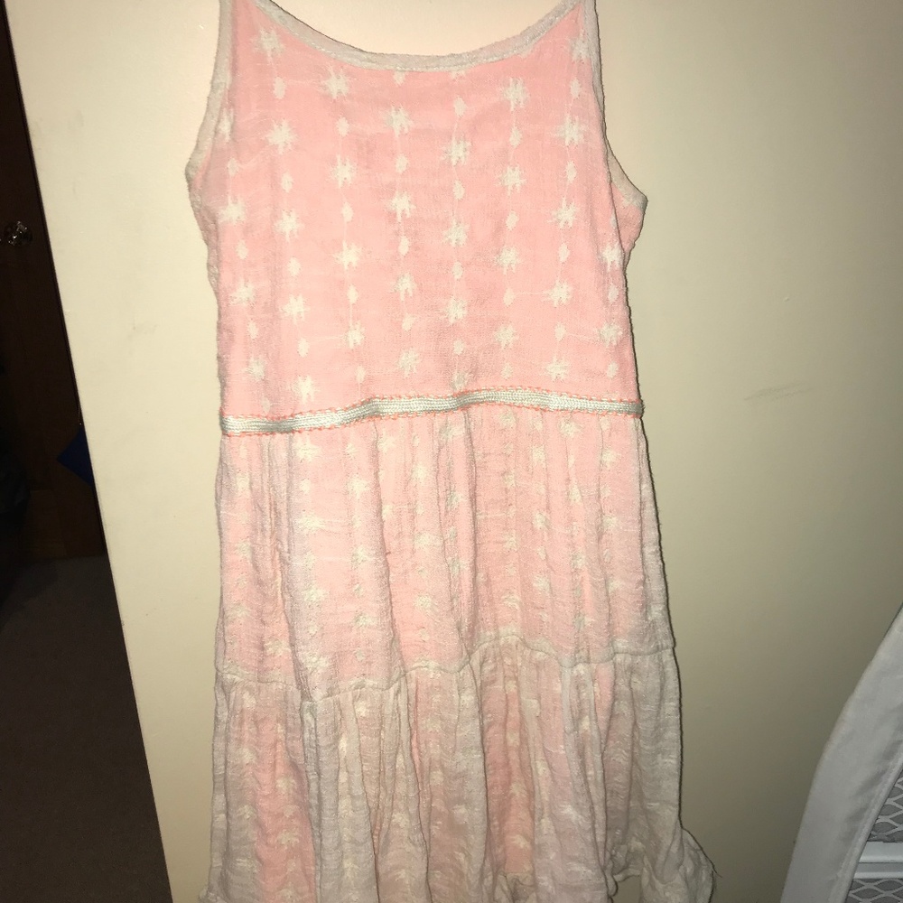 Coral/Cream lace layered dress